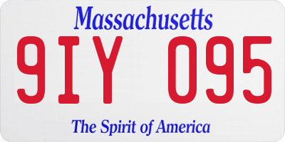 MA license plate 9IY095