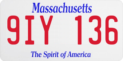 MA license plate 9IY136