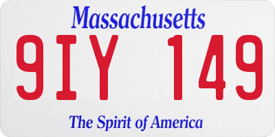 MA license plate 9IY149