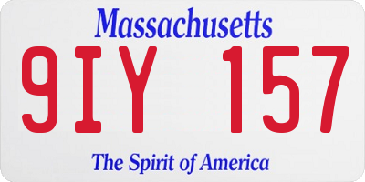 MA license plate 9IY157