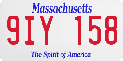 MA license plate 9IY158