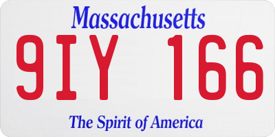 MA license plate 9IY166