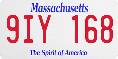 MA license plate 9IY168