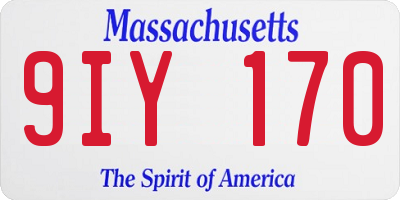 MA license plate 9IY170