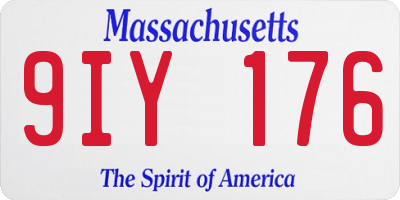 MA license plate 9IY176