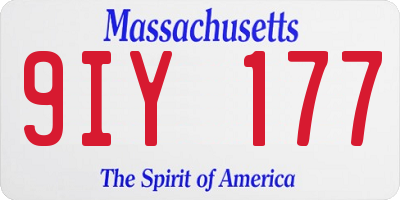 MA license plate 9IY177