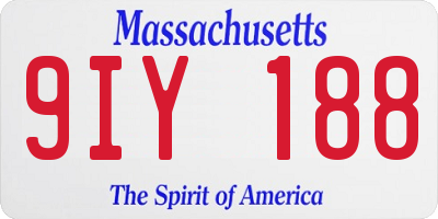 MA license plate 9IY188