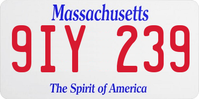 MA license plate 9IY239