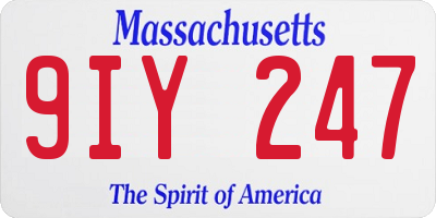 MA license plate 9IY247
