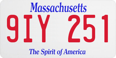 MA license plate 9IY251