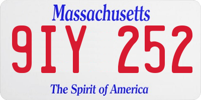 MA license plate 9IY252