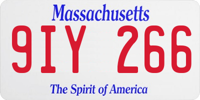 MA license plate 9IY266