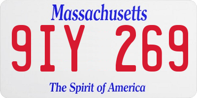 MA license plate 9IY269