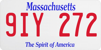 MA license plate 9IY272