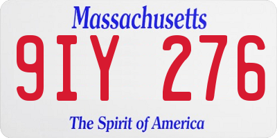 MA license plate 9IY276