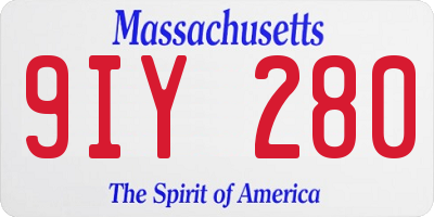 MA license plate 9IY280
