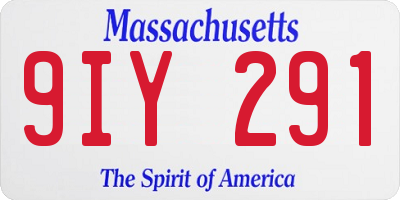 MA license plate 9IY291