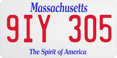 MA license plate 9IY305