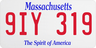 MA license plate 9IY319