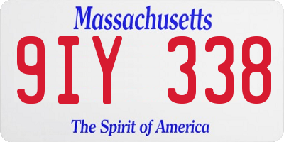 MA license plate 9IY338