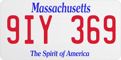 MA license plate 9IY369