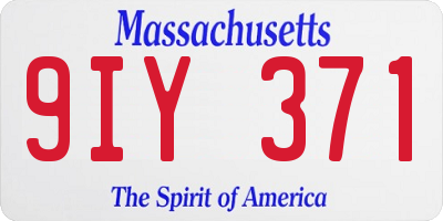 MA license plate 9IY371