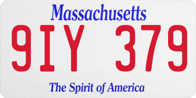 MA license plate 9IY379