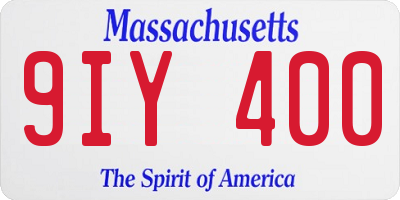 MA license plate 9IY400