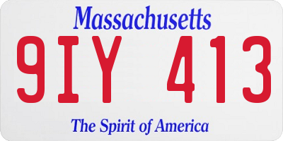 MA license plate 9IY413