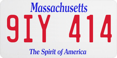MA license plate 9IY414