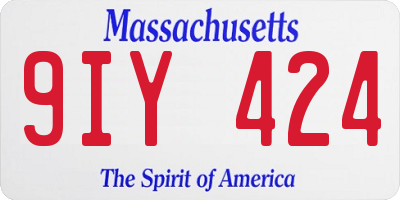 MA license plate 9IY424