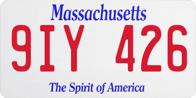 MA license plate 9IY426
