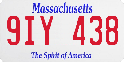 MA license plate 9IY438