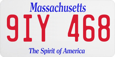 MA license plate 9IY468