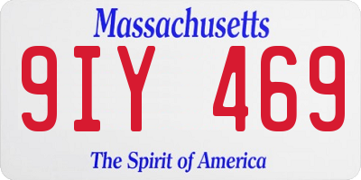 MA license plate 9IY469