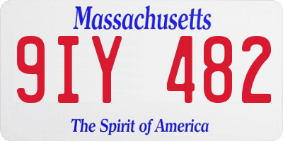 MA license plate 9IY482