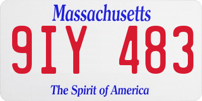MA license plate 9IY483
