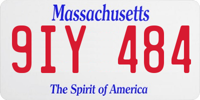 MA license plate 9IY484
