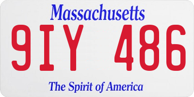 MA license plate 9IY486
