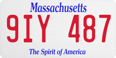 MA license plate 9IY487