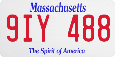 MA license plate 9IY488