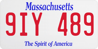MA license plate 9IY489