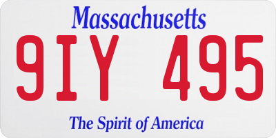 MA license plate 9IY495