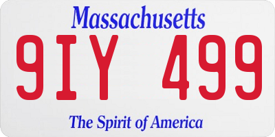 MA license plate 9IY499