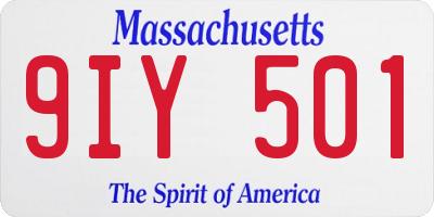 MA license plate 9IY501