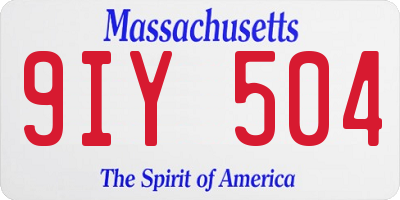 MA license plate 9IY504