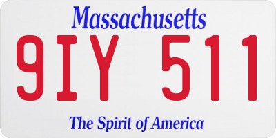 MA license plate 9IY511