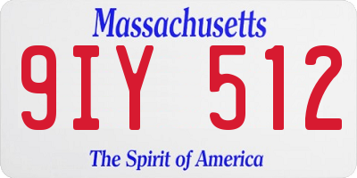 MA license plate 9IY512