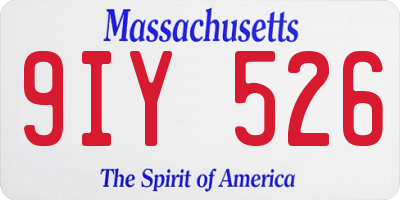 MA license plate 9IY526