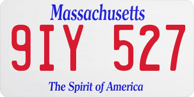 MA license plate 9IY527